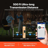 Wireless Meat Thermometer Bluetooth Meat Probe 500 ft Range for Cooking